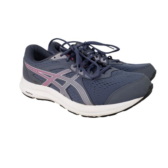 Asics Gel Contend 8 Dark Gray Pink Running Shoes Sneakers Womens Size 11 Wide - Picture 1 of 10